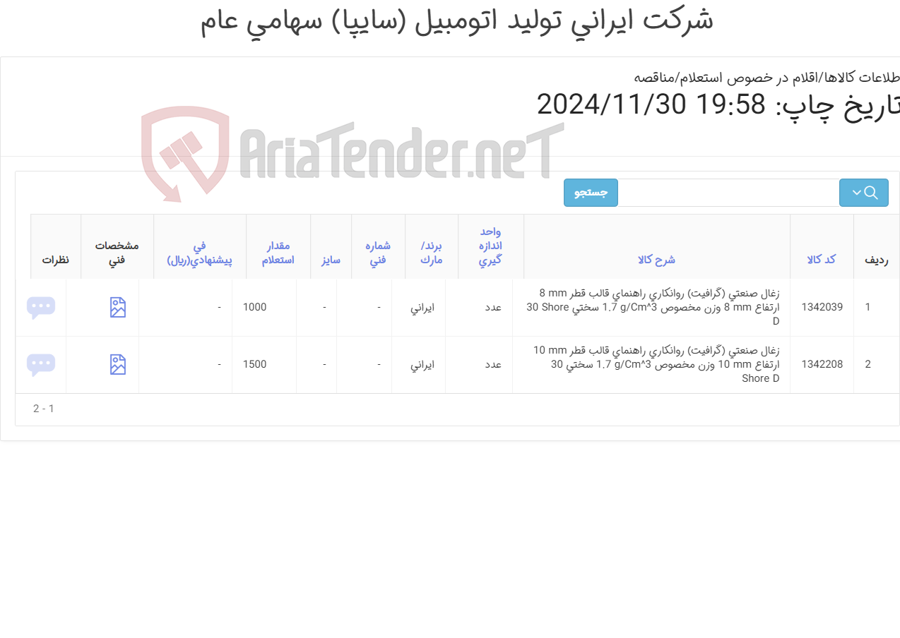 تصویر کوچک آگهی تامین دو ردیف زغال صنعتی