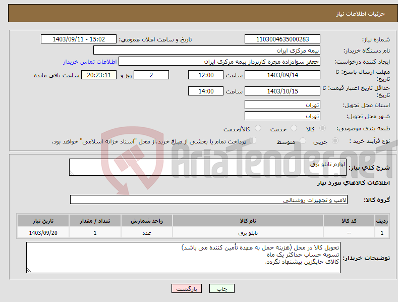 تصویر کوچک آگهی نیاز انتخاب تامین کننده-لوازم تابلو برق 