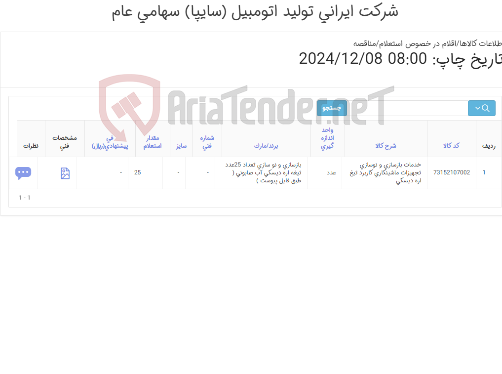 تصویر کوچک آگهی بازسازی و نوسازی 25 عدد تیغ اره آب صابونی