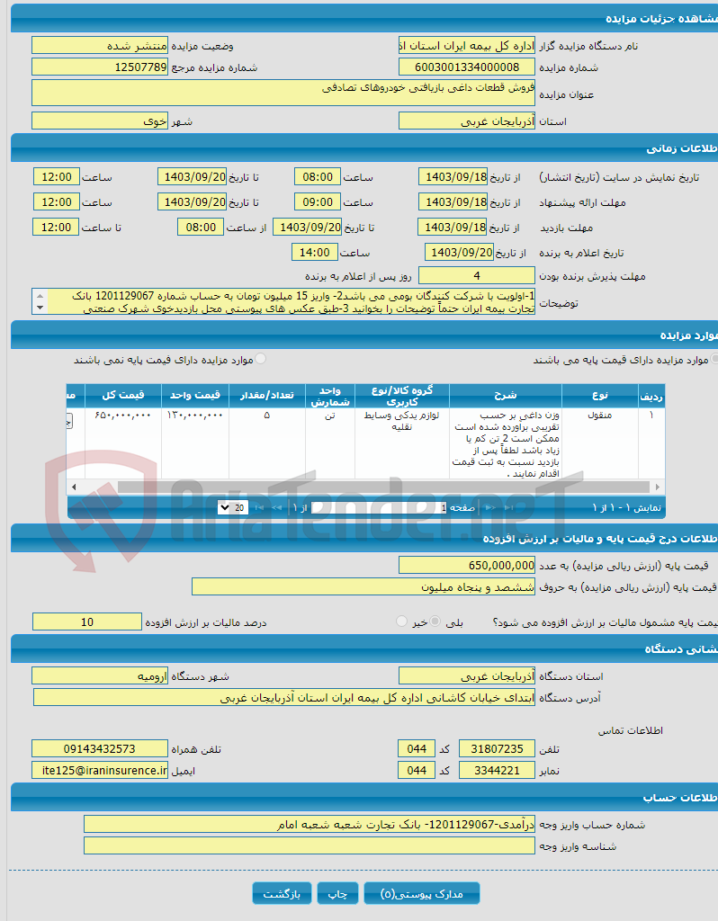 تصویر کوچک آگهی فروش قطعات داغی بازیافتی خودروهای تصادفی