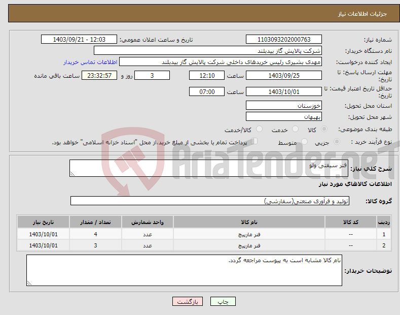 تصویر کوچک آگهی نیاز انتخاب تامین کننده-فنر سیفتی ولو