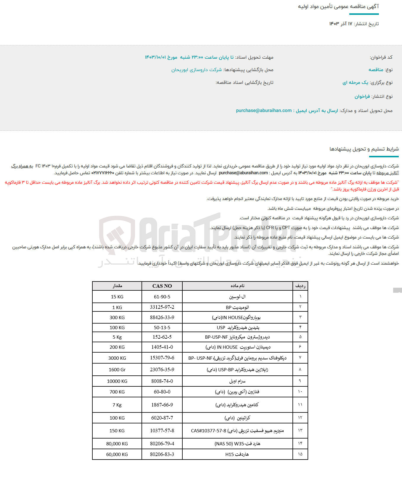 تصویر کوچک آگهی تامین ماده کراتینین (دامی)

