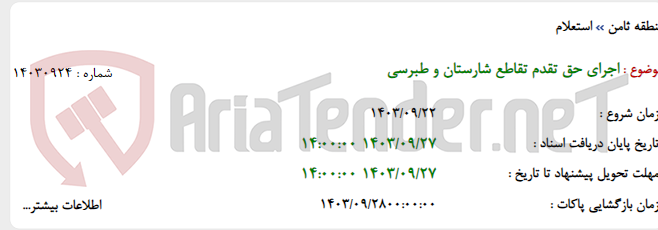 تصویر کوچک آگهی اجرای حق تقدم تقاطع شارستان و طبرسی
