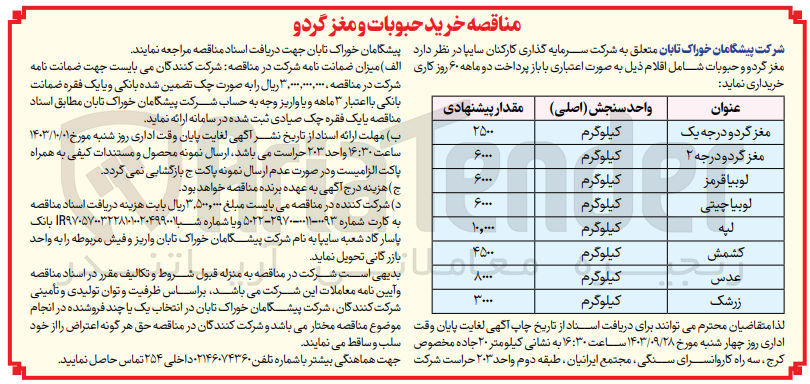 تصویر کوچک آگهی خرید مغز گردو درجه یک 2500 کیلوگرم