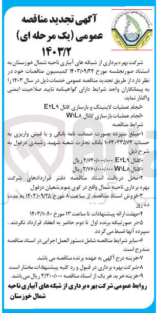 تصویر کوچک آگهی انجام عملیات بازسازی کانال w1l8