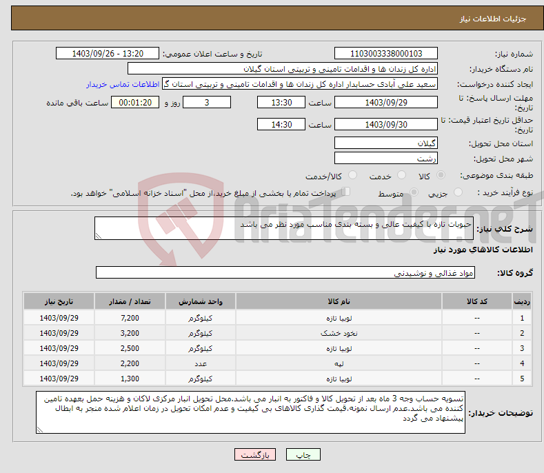 تصویر کوچک آگهی نیاز انتخاب تامین کننده-حبوبات تازه با کیفیت عالی و بسته بندی مناسب مورد نظر می باشد