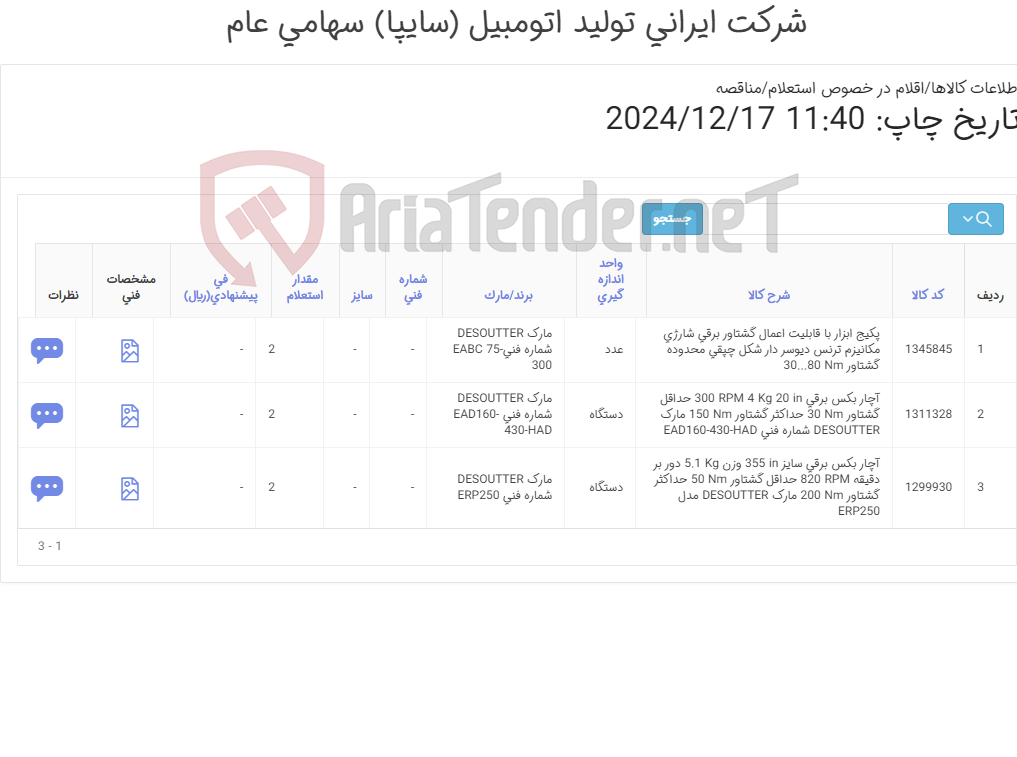 تصویر کوچک آگهی آچار بکس و پکیج ابزار برقی مارک دسوتر