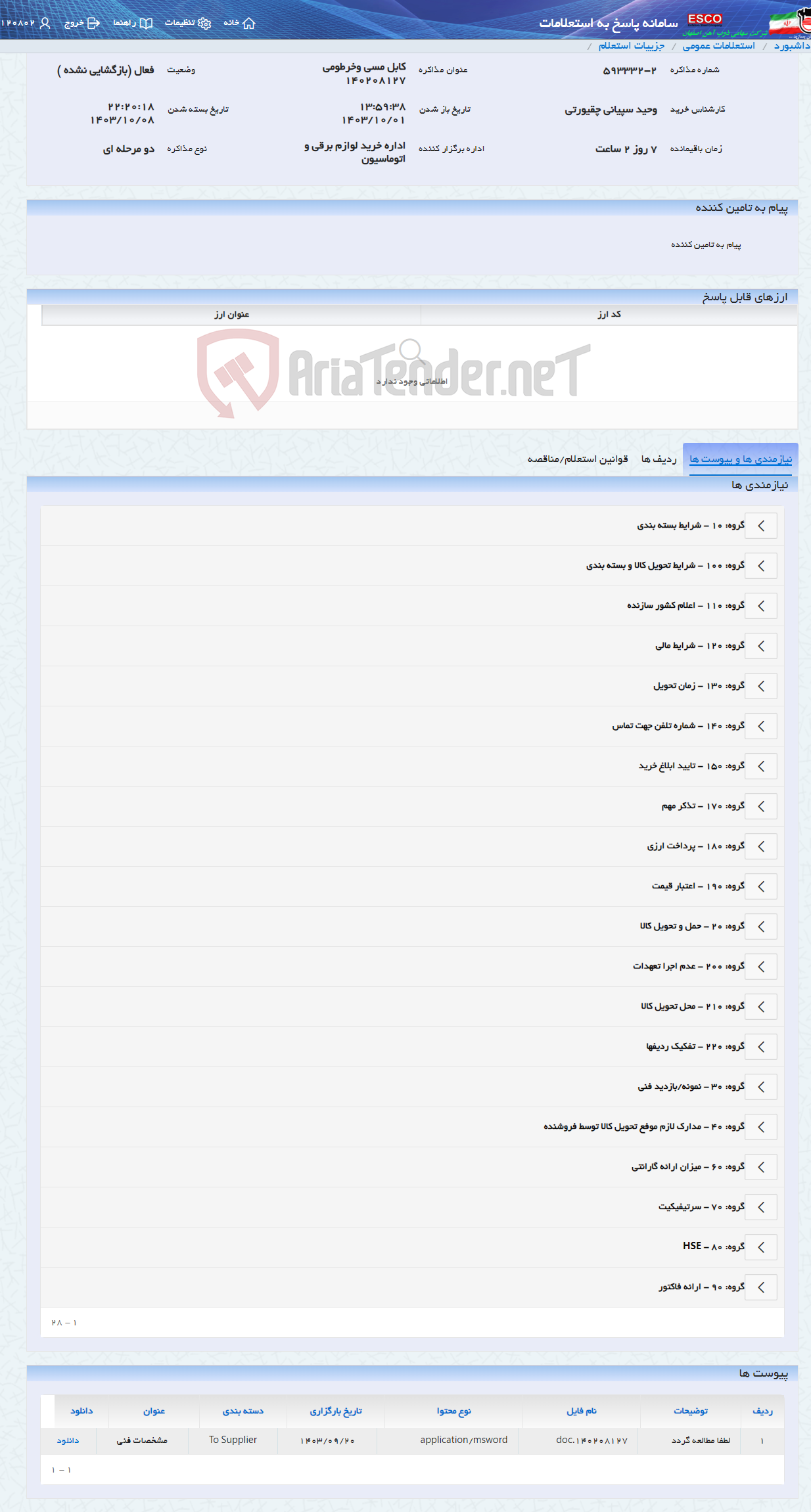 تصویر کوچک آگهی کابل مسی وخرطومی 140208127