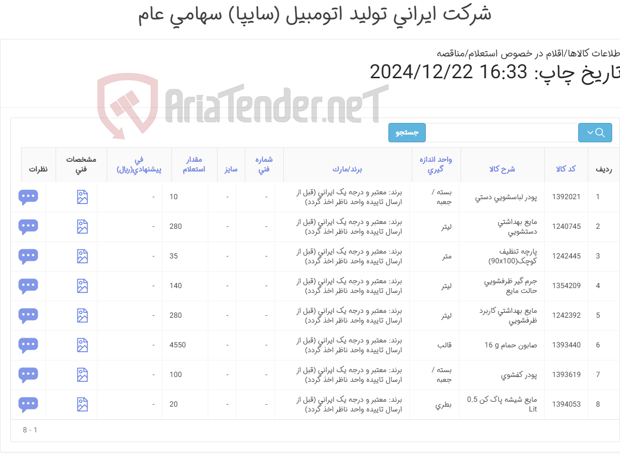 تصویر کوچک آگهی 8 ردیف انواع مایع شوینده،پودر لباسشویی و صابون حمام