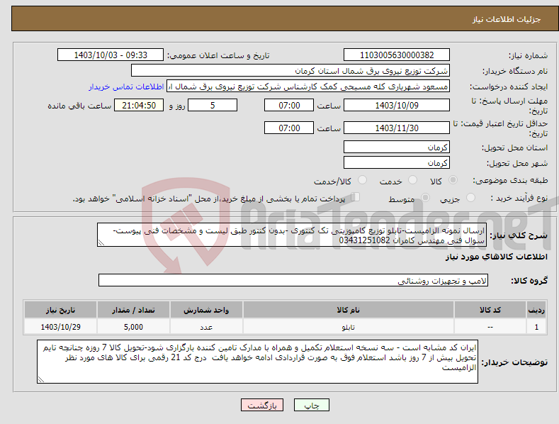 تصویر کوچک آگهی نیاز انتخاب تامین کننده-ارسال نمونه الزامیست-تابلو توزیع کامپوزیتی تک کنتوری -بدون کنتور طبق لیست و مشخصات فنی پیوست-سوال فنی مهندس کامران 03431251082