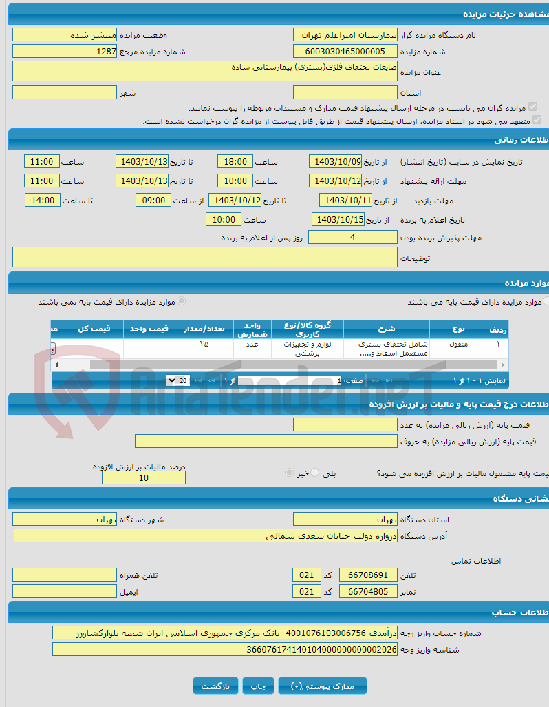 تصویر کوچک آگهی ضایعات تختهای فلزی(بستری) بیمارستانی ساده