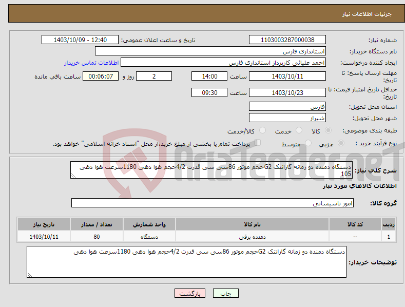 تصویر کوچک آگهی نیاز انتخاب تامین کننده-دستگاه دمنده دو زمانه گارانتک G2حجم موتور 86سی سی قدرت 4/2حجم هوا دهی 1180سرعت هوا دهی 105