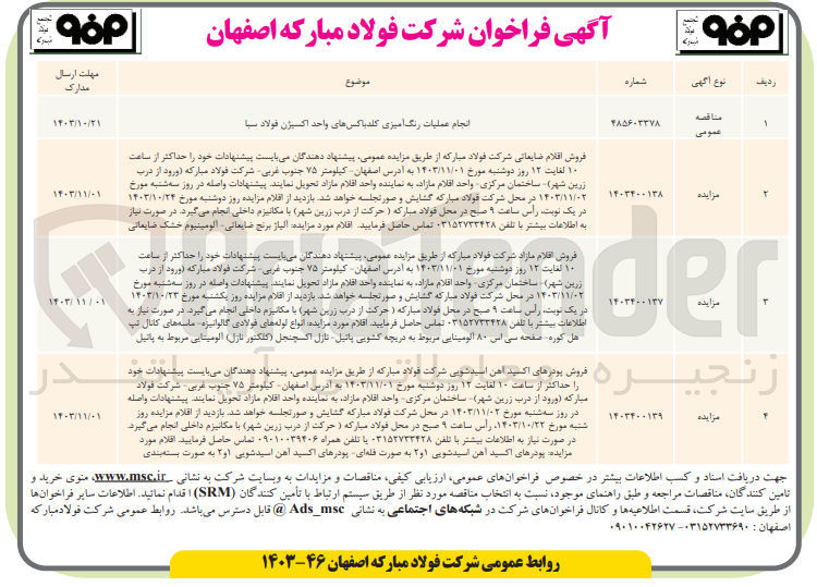 تصویر کوچک آگهی انجام عملیات رنگ آمیزی گلدباکس های واحد اکسیژن فولاد سبا 