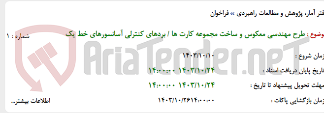 تصویر کوچک آگهی طرح مهندسی معکوس و ساخت مجموعه کارت ها / بردهای کنترلی آسانسورهای خط یک