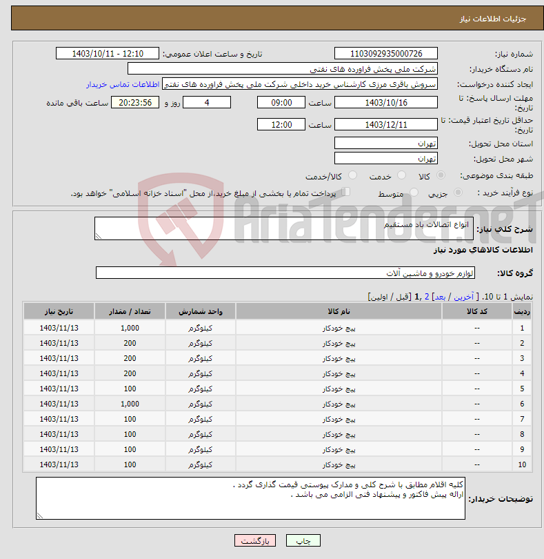 تصویر کوچک آگهی نیاز انتخاب تامین کننده- انواع اتصالات باد مستقیم 