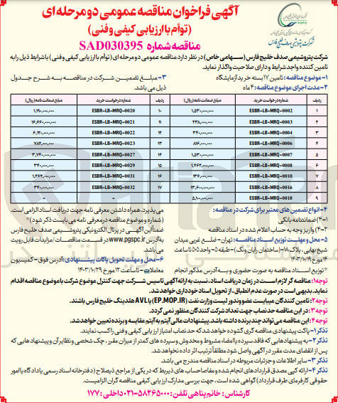 تصویر کوچک آگهی خرید 17 بسته خرید آزمایشگاه 