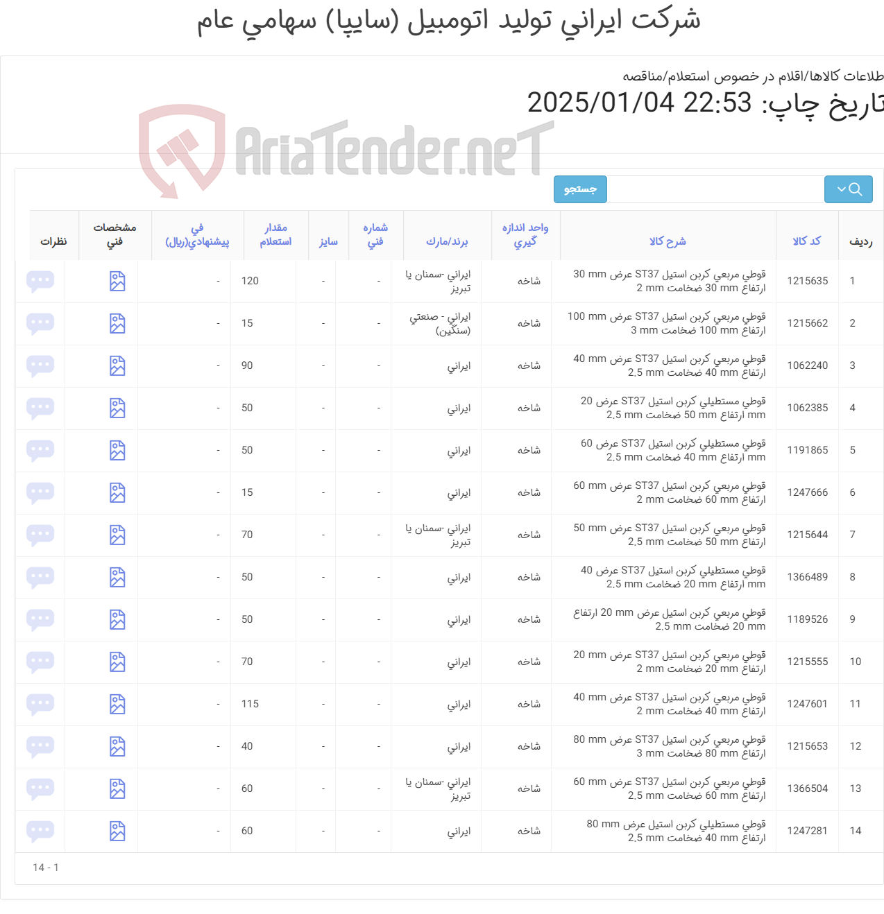 تصویر کوچک آگهی قوطی ها(آهن آلات)