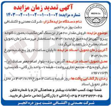 تصویر کوچک آگهی فروش مقدار ۲۰۰ هزار تن سنگ آهن مگنتیت به صورت کلوخه
