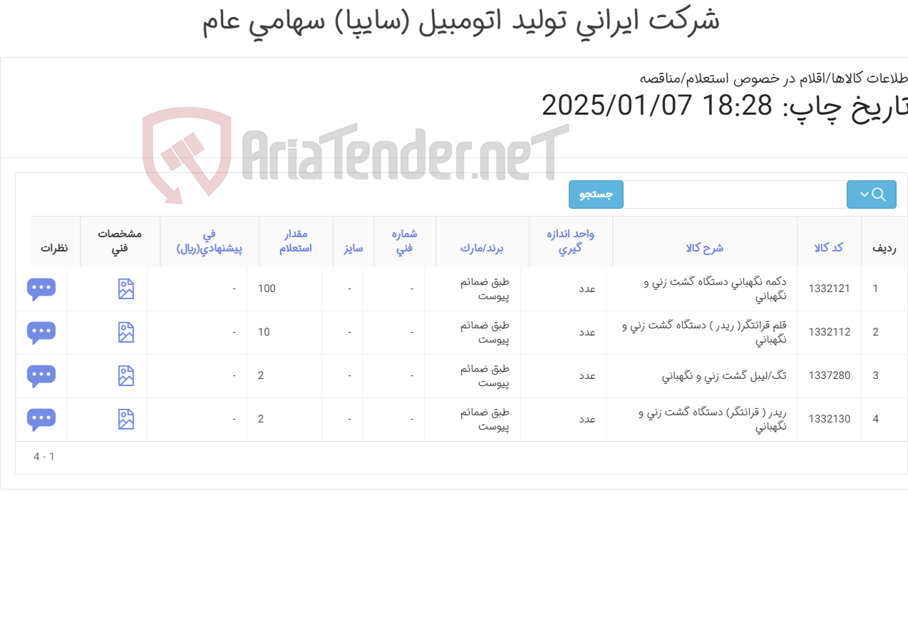 تصویر کوچک آگهی 4آیتم قلم قرائتگر ،دکمه نگهبانی ، ریدر و تگ