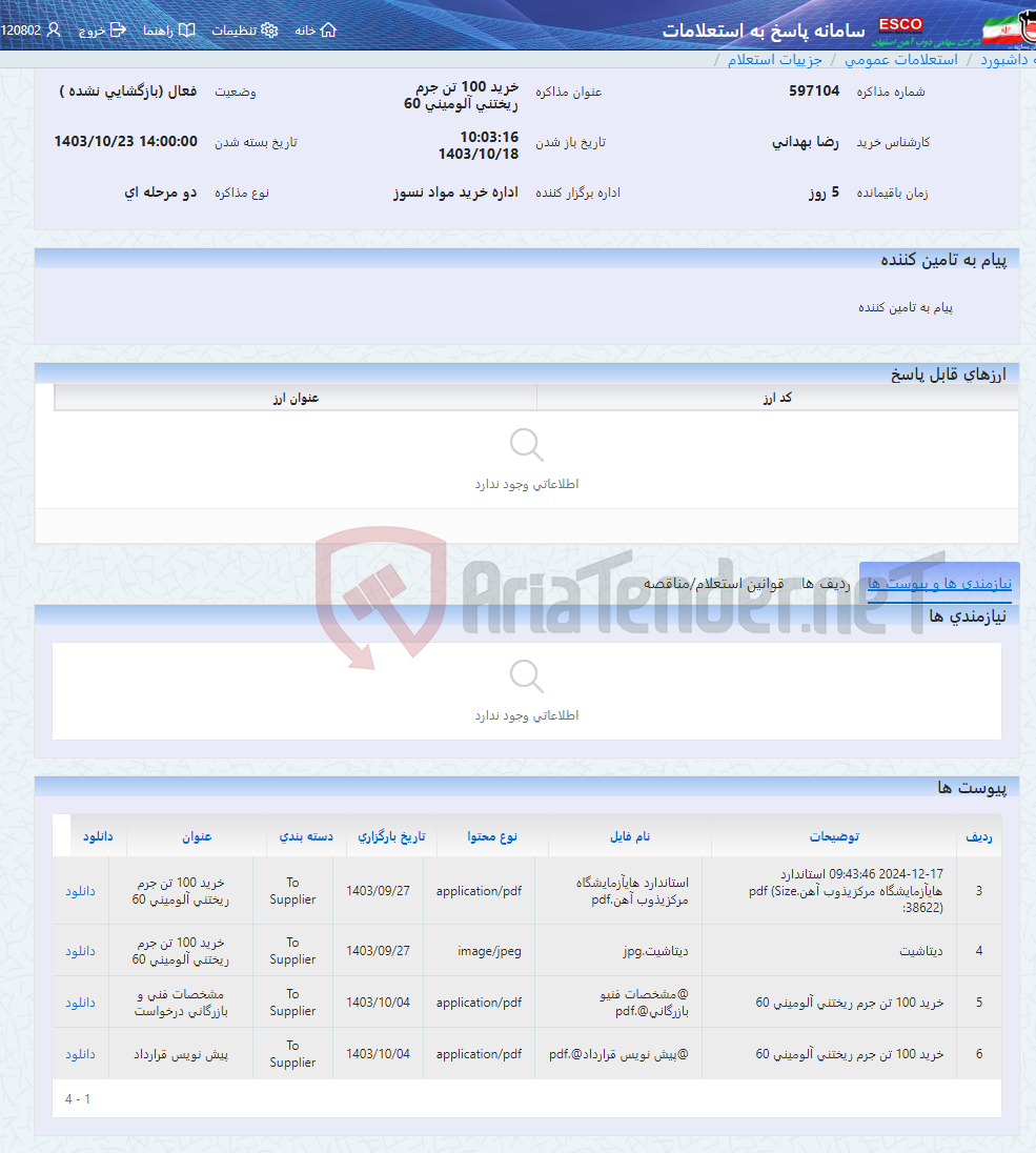 تصویر کوچک آگهی خرید 100 تن جرم ریختنی آلومینی 60