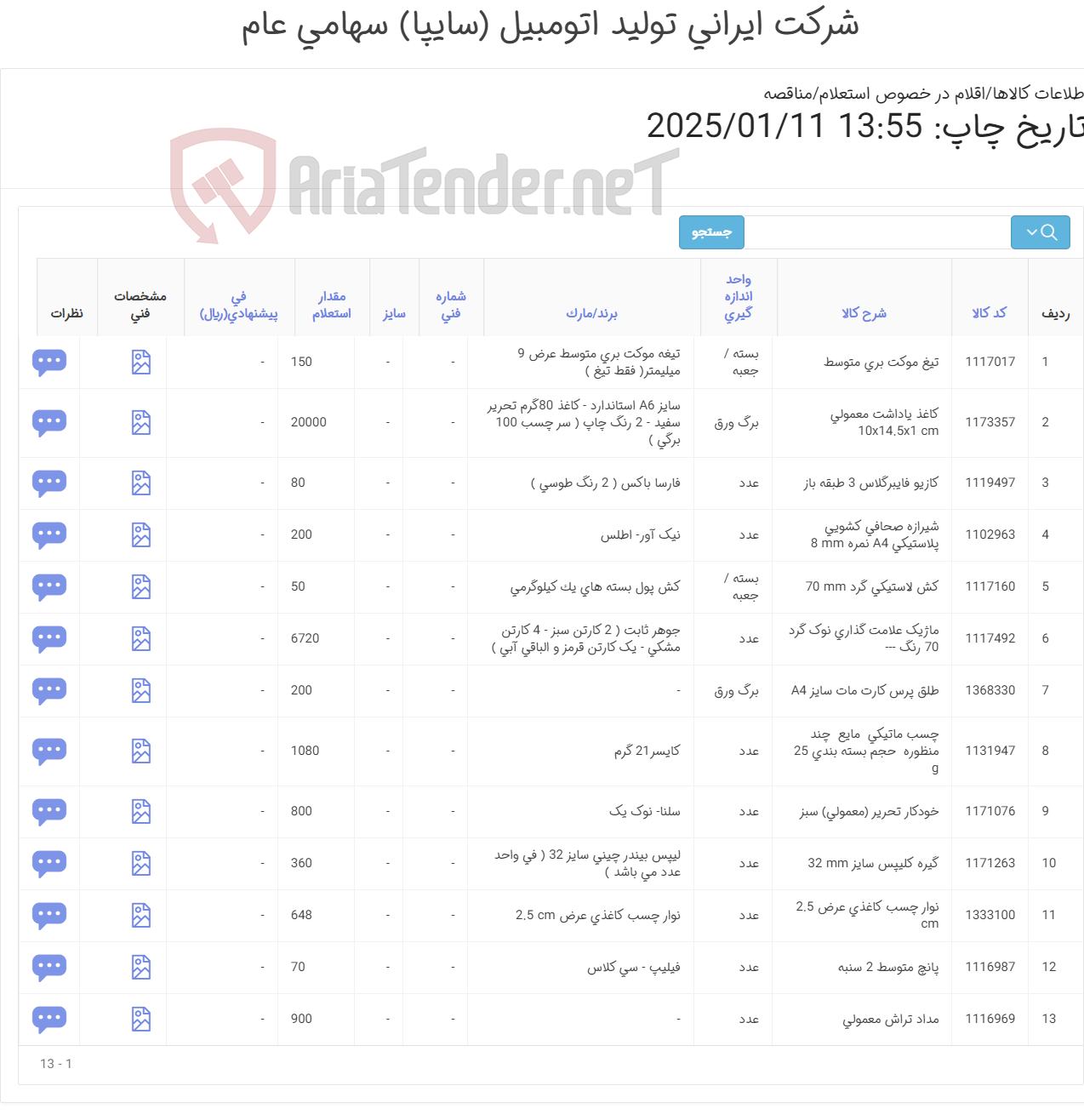 تصویر کوچک آگهی لوازم التحریر