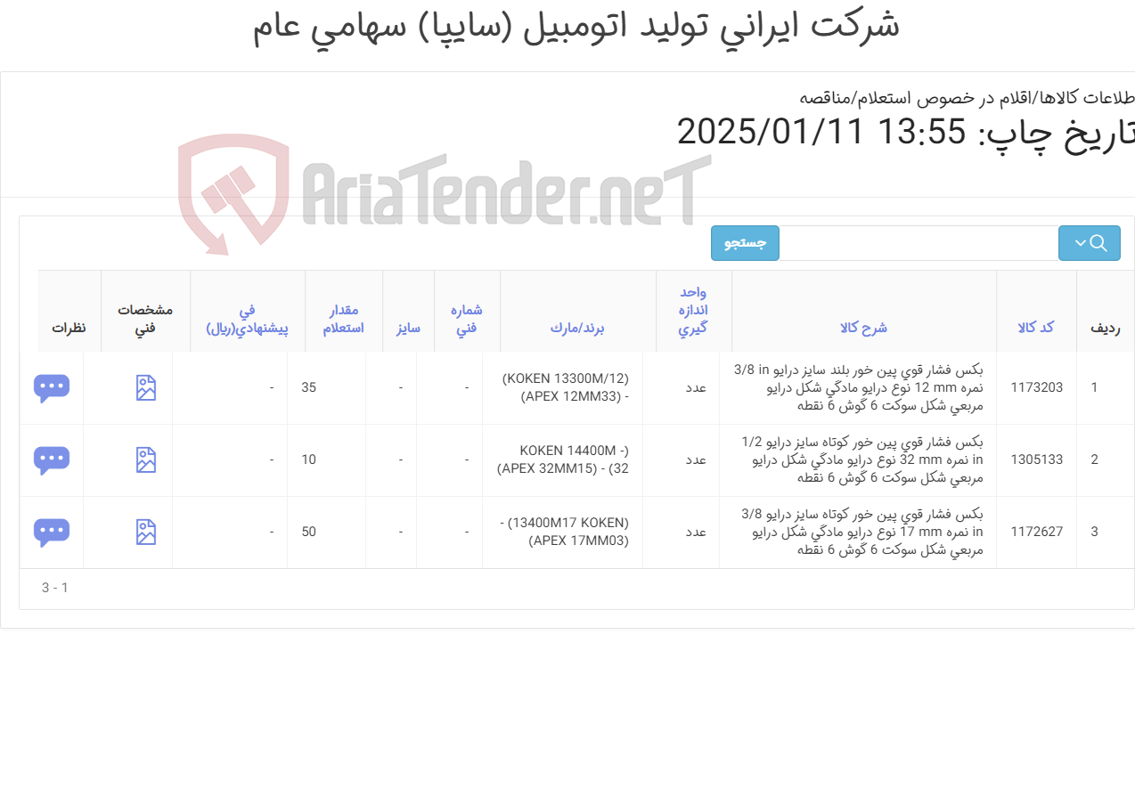 تصویر کوچک آگهی سه ردیف انواع بکس ‎فشار قوی ‎پین خور