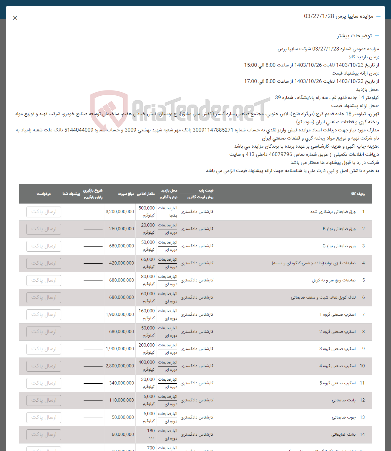 تصویر کوچک آگهی فروش ورق ضایعاتی برشگاری شده -ورق ضایعاتی نوع b ,c  ضایعات فلزی تولید - لفاف کویل -اسگرپ گروه1.2.3.4.5- پیلیت ضایعاتی -چوب ضایعاتی - بشکه ضایعاتی 