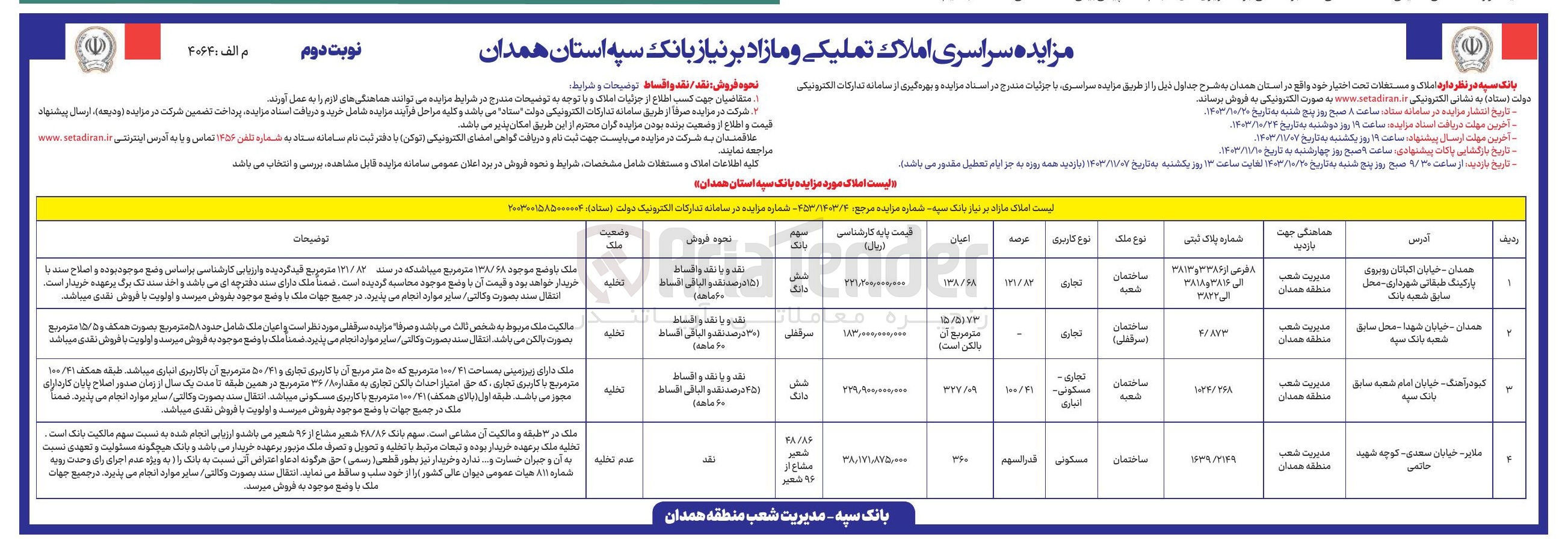 تصویر کوچک آگهی فروش املاک و مستغلات در 4 ردیف با کاربری تجاری و مسکونی 