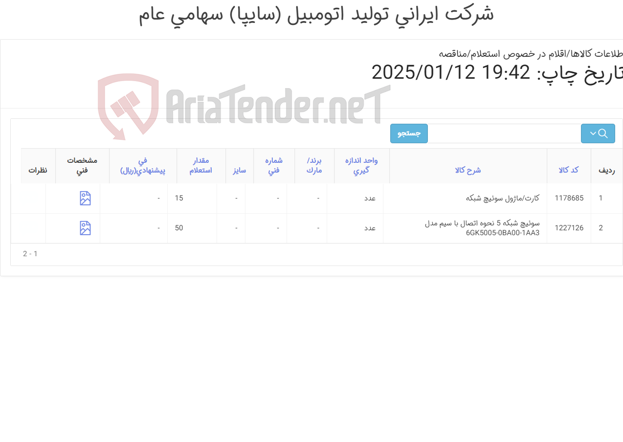تصویر کوچک آگهی کارت ماژول و سویچ شبکه