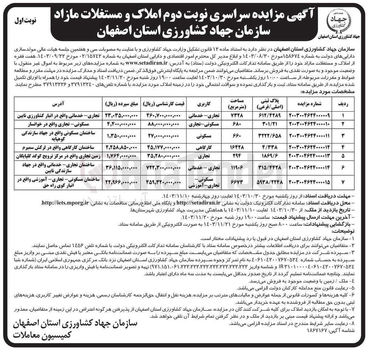 تصویر کوچک آگهی فروش پلاک 5938/2248 با کاربری مسکونی - تجاری - آموزشی