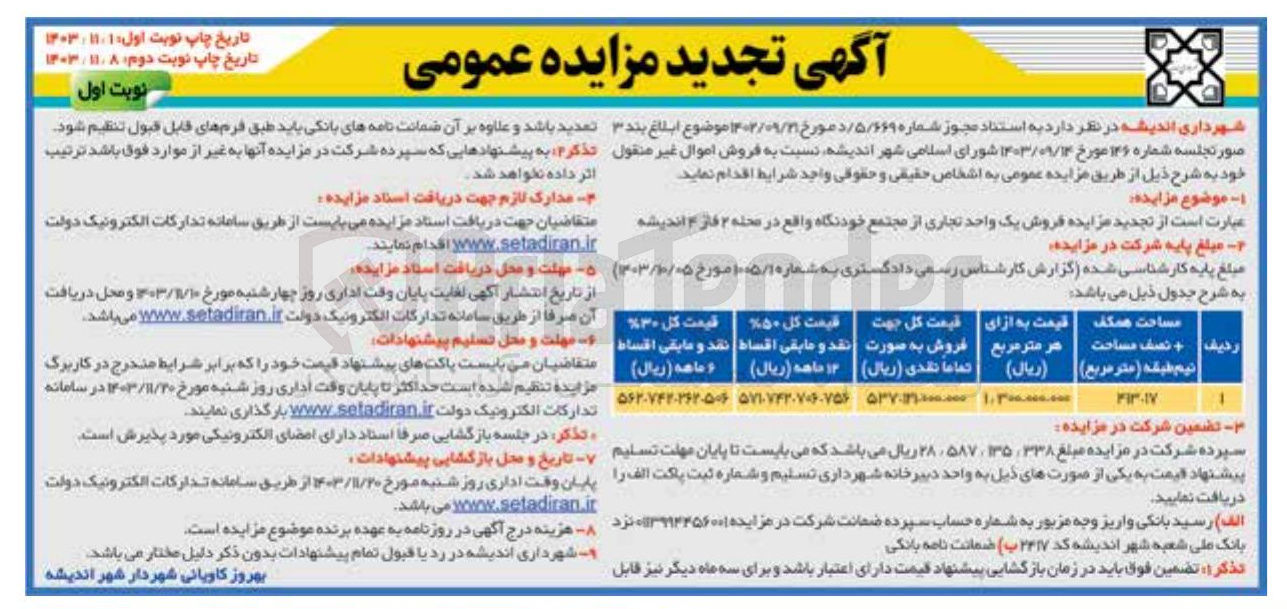 تصویر کوچک آگهی فروش یک واحد تجاری از مجتمع خودنگاه واقع در محله ۲ فاز ۴ اندیشه 