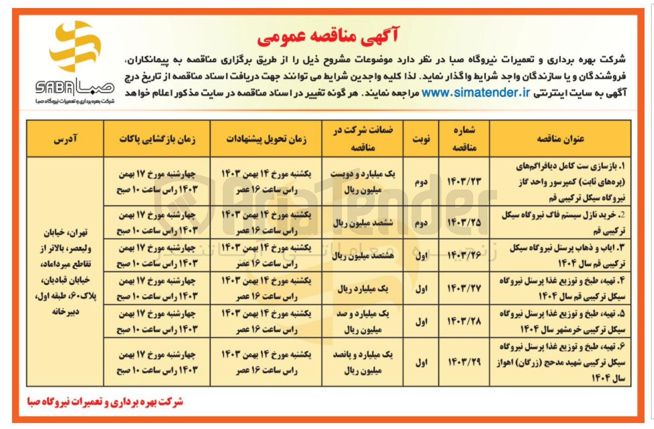 تصویر کوچک آگهی خرید نازل سیستم فاک نیروگاه سیکل ترکیبی قم 