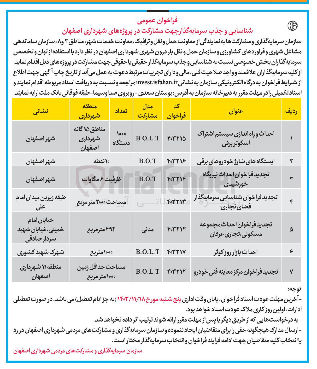 تصویر کوچک آگهی فراخوان احداث مجموعه مسکونی ، تجاری عرفان 