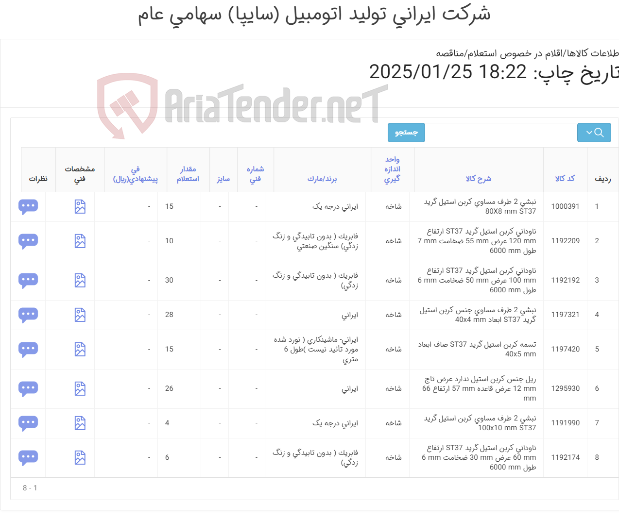 تصویر کوچک آگهی نبشی - تسمه -ریل