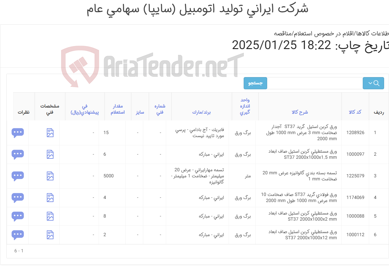 تصویر کوچک آگهی ورق (آهن آلات )