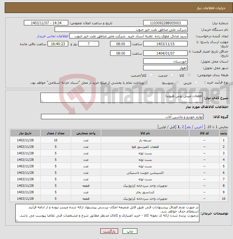 تصویر کوچک آگهی نیاز انتخاب تامین کننده-قطعات مینی بوس هیوندا