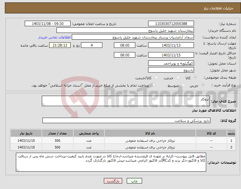 تصویر کوچک آگهی نیاز انتخاب تامین کننده-تروکار