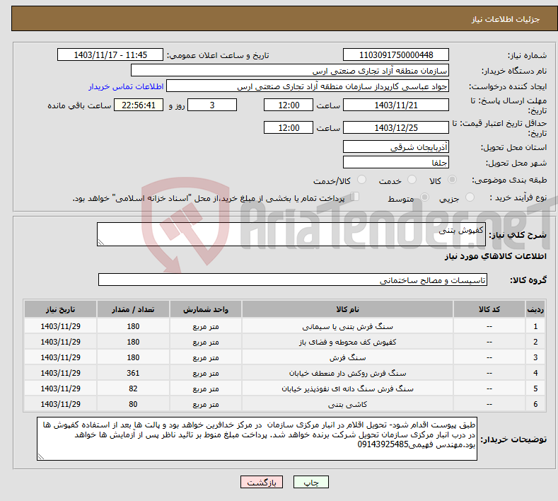 تصویر کوچک آگهی نیاز انتخاب تامین کننده-کفپوش بتنی