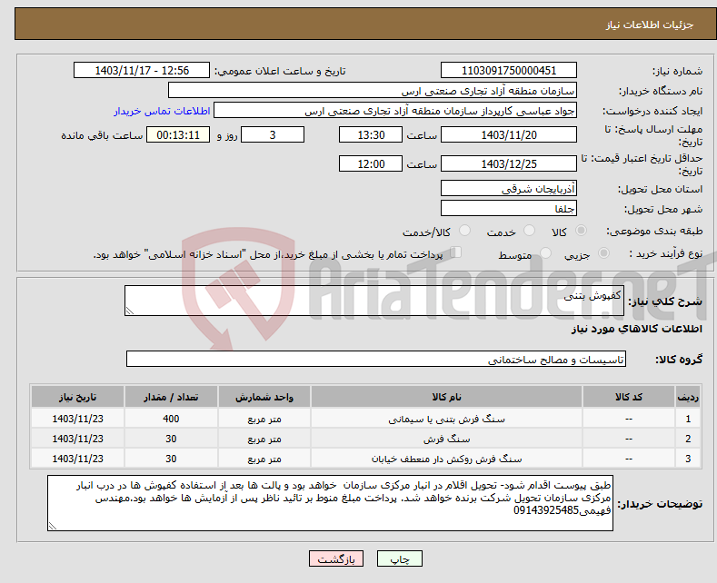 تصویر کوچک آگهی نیاز انتخاب تامین کننده-کفپوش بتنی