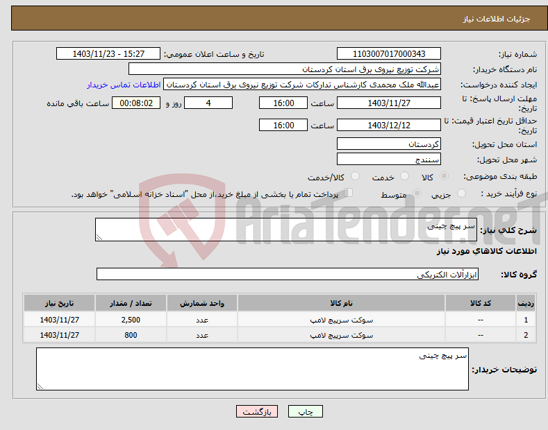 تصویر کوچک آگهی نیاز انتخاب تامین کننده-سر پیچ چینی