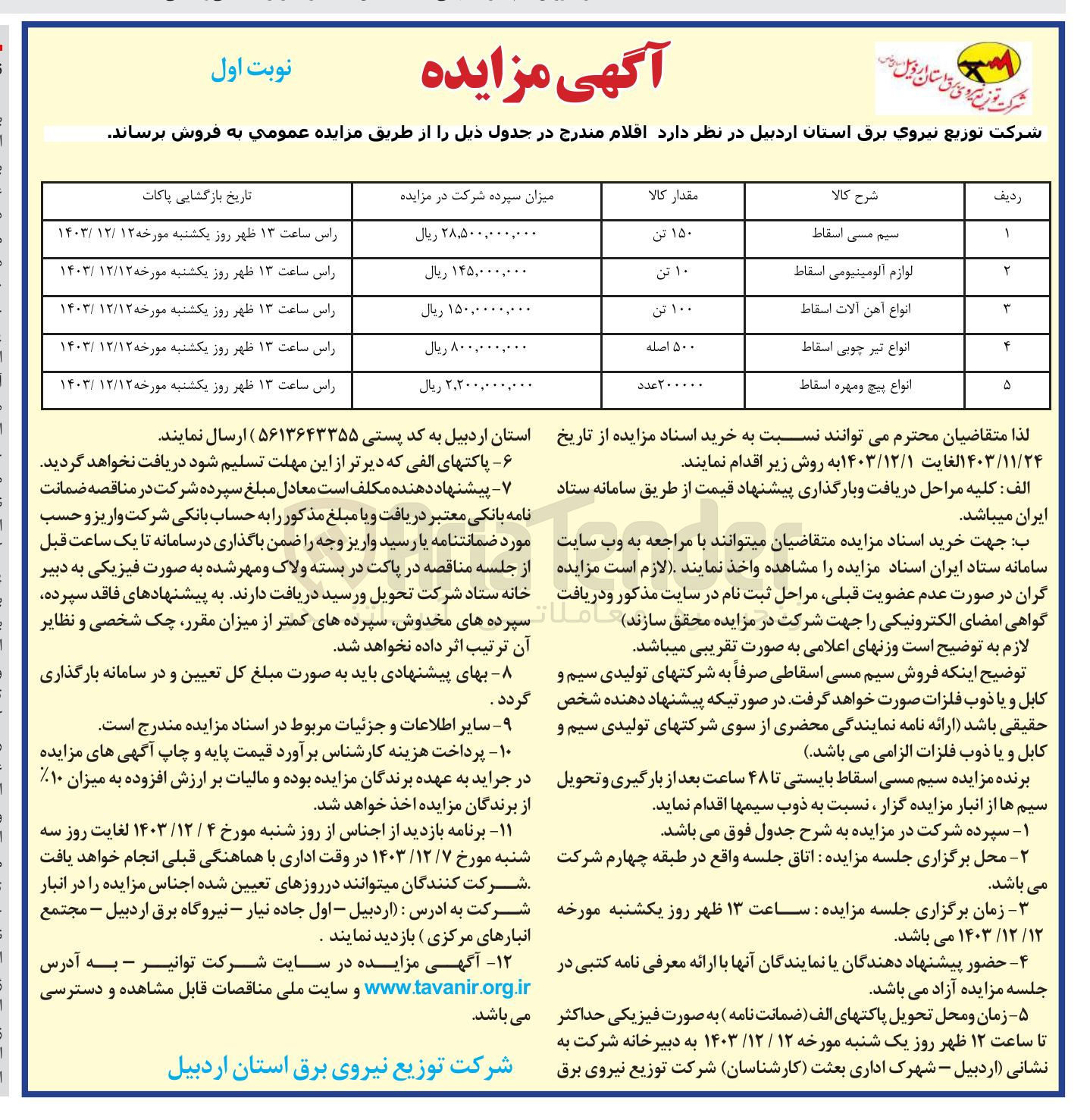 تصویر کوچک آگهی فروش سیم مسی اسقاط