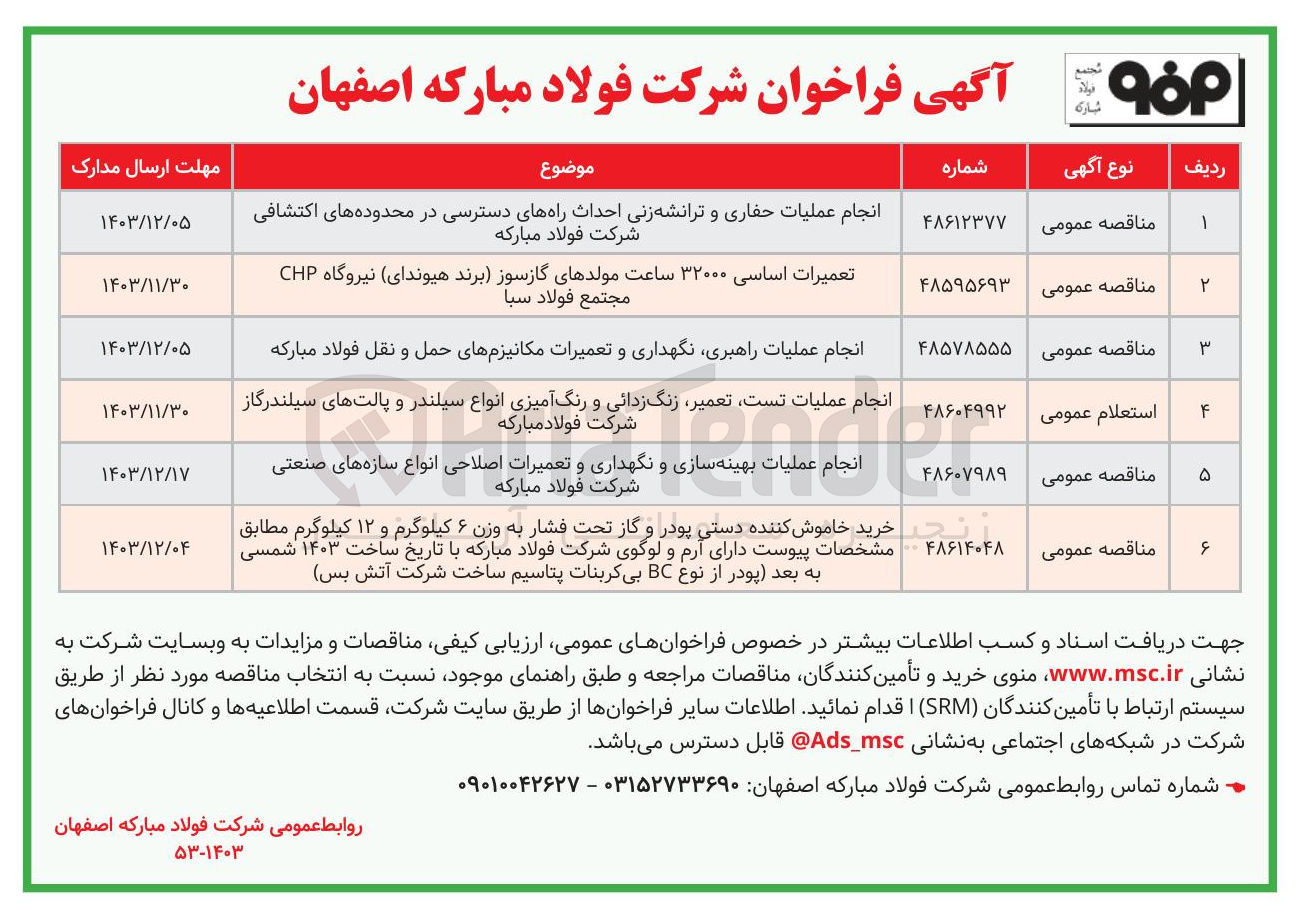 تصویر کوچک آگهی انجام عملیات تست تعمیر زنگ زدائی و رنگ آمیزی انواع سیلندر و پالتهای سیلندرگاز شرکت فولاد مبارکه 