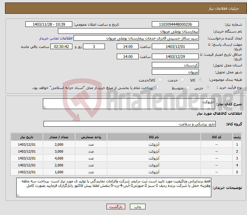 تصویر کوچک آگهی نیاز انتخاب تامین کننده-آنژیوکت