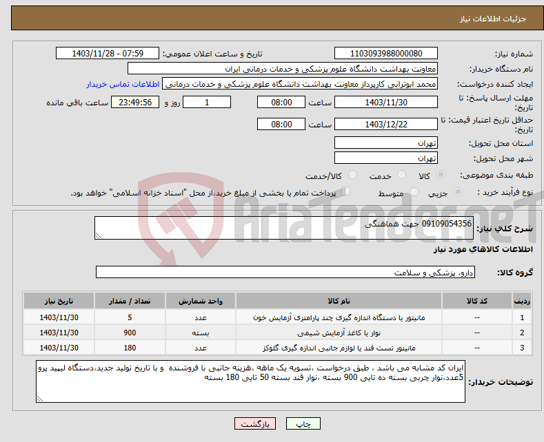 تصویر کوچک آگهی نیاز انتخاب تامین کننده-09109054356 جهت هماهنگی