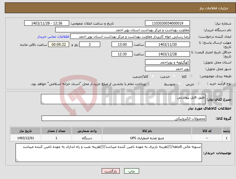تصویر کوچک آگهی نیاز انتخاب تامین کننده-طبق فایل پیوستی