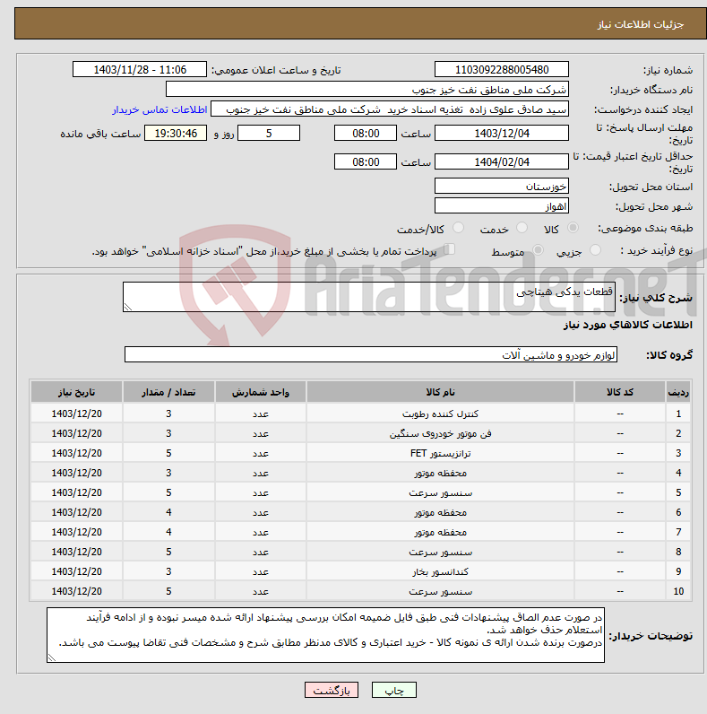 تصویر کوچک آگهی نیاز انتخاب تامین کننده-قطعات یدکی هیتاچی