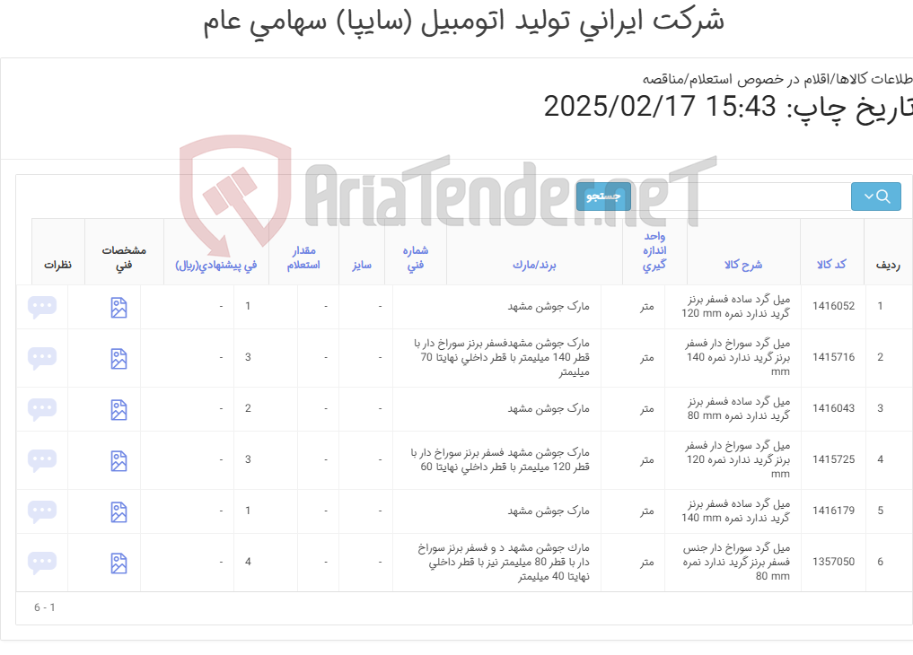 تصویر کوچک آگهی میل گردسوراخ دار فسفربرنز و میل گرد ساده فسفربرنز