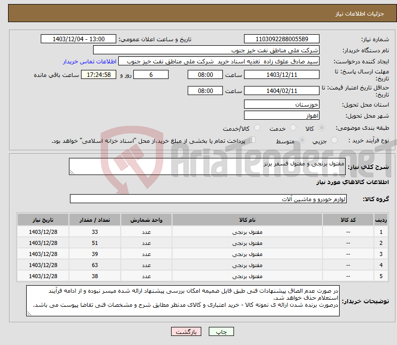 تصویر کوچک آگهی نیاز انتخاب تامین کننده-مفتول برنجی و مفتول فسفر برنز