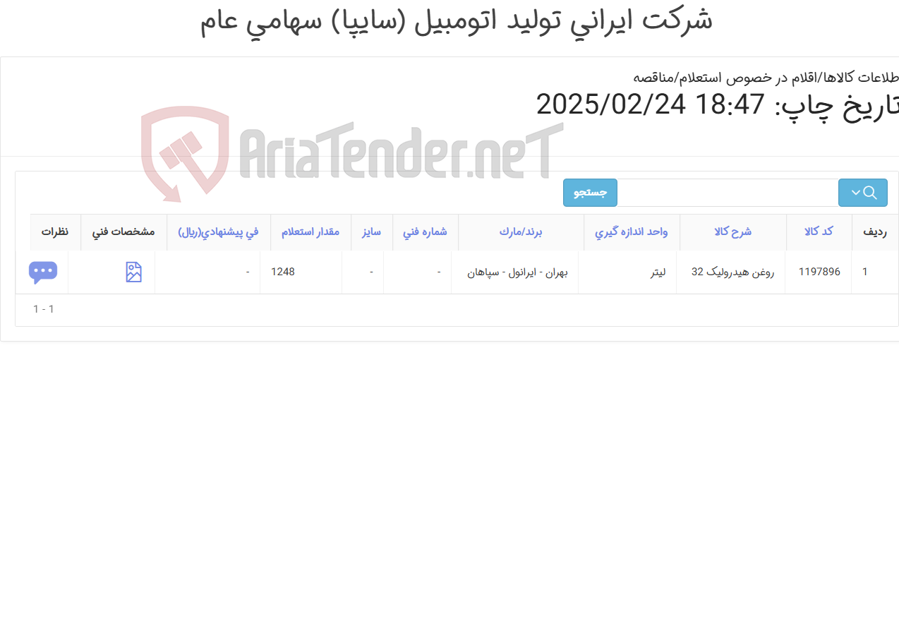 تصویر کوچک آگهی روغن هیدرولیک 32
