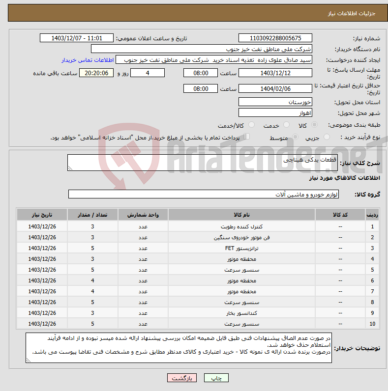 تصویر کوچک آگهی نیاز انتخاب تامین کننده-قطعات یدکی هیتاچی